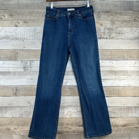 Levi's Denim - Levis 512 Perfectly Slimming‎ Bootcut Jeans Womens 8S Dark Wash Blue Denim